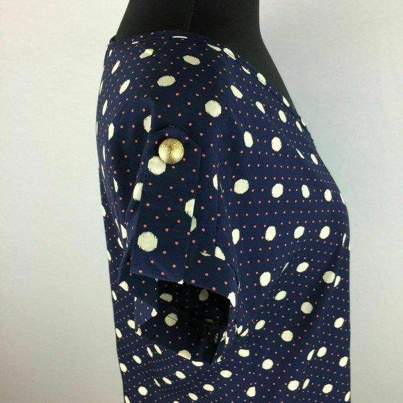 Poema S Polka Dot Patterned Blouse Sleeve Accents - Picture 9 of 12